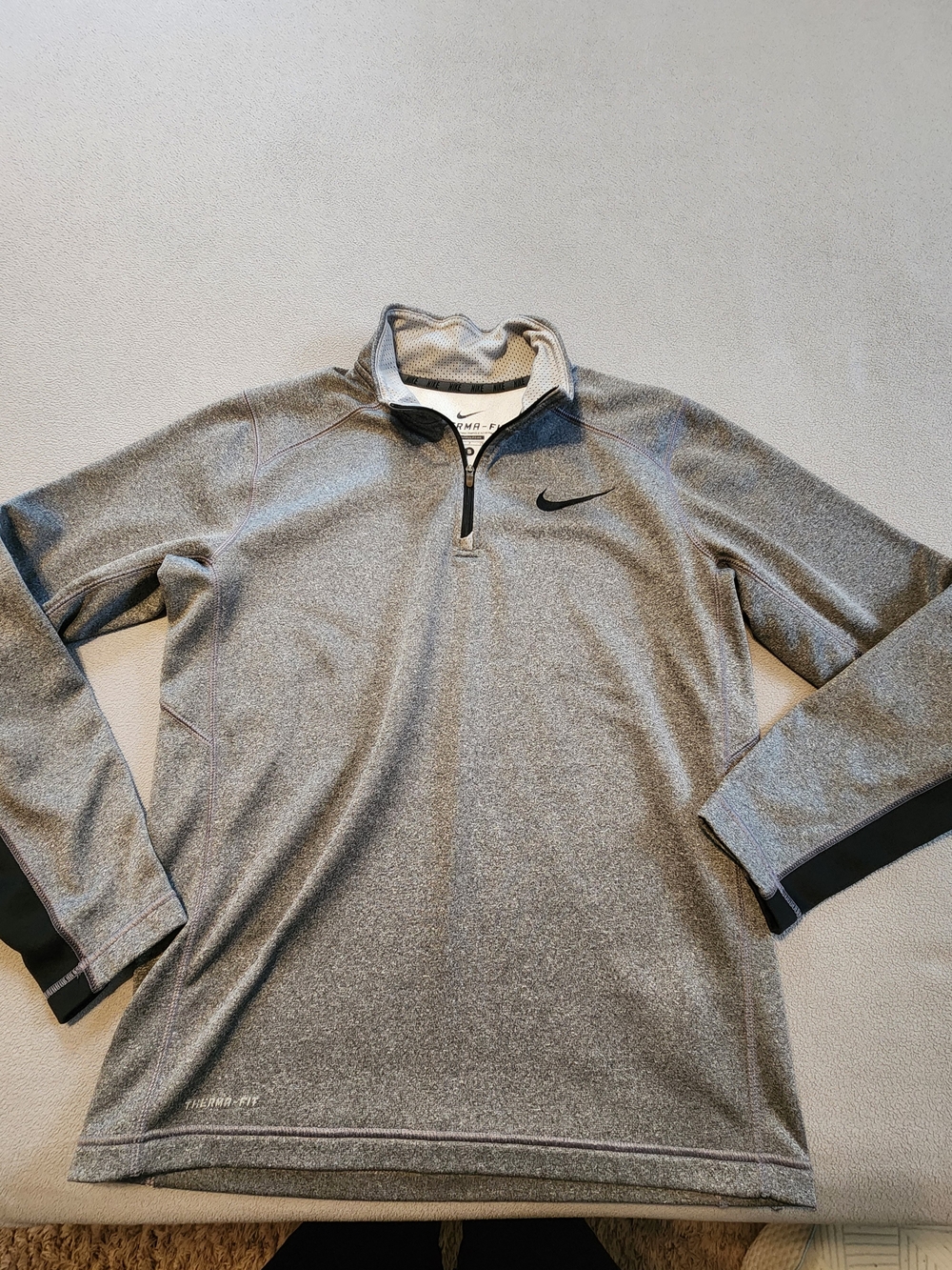 Nike Gray and Black Therma-FIT Pullover